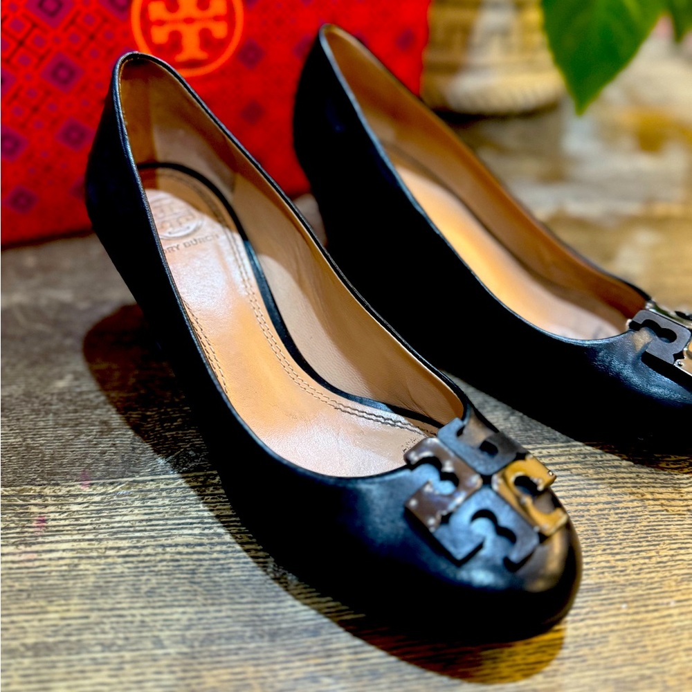 Tory Burch Black Lowell Wedges